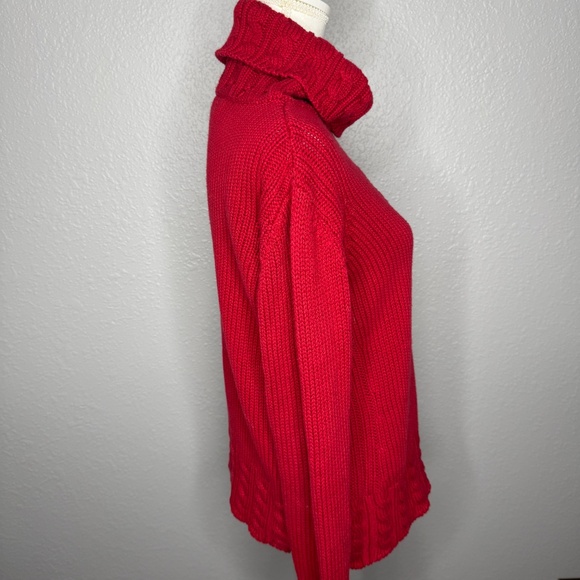 Tommy Hilfiger  Large Red Sweater Turtle neck Vintage -cp - Picture 5 of 8